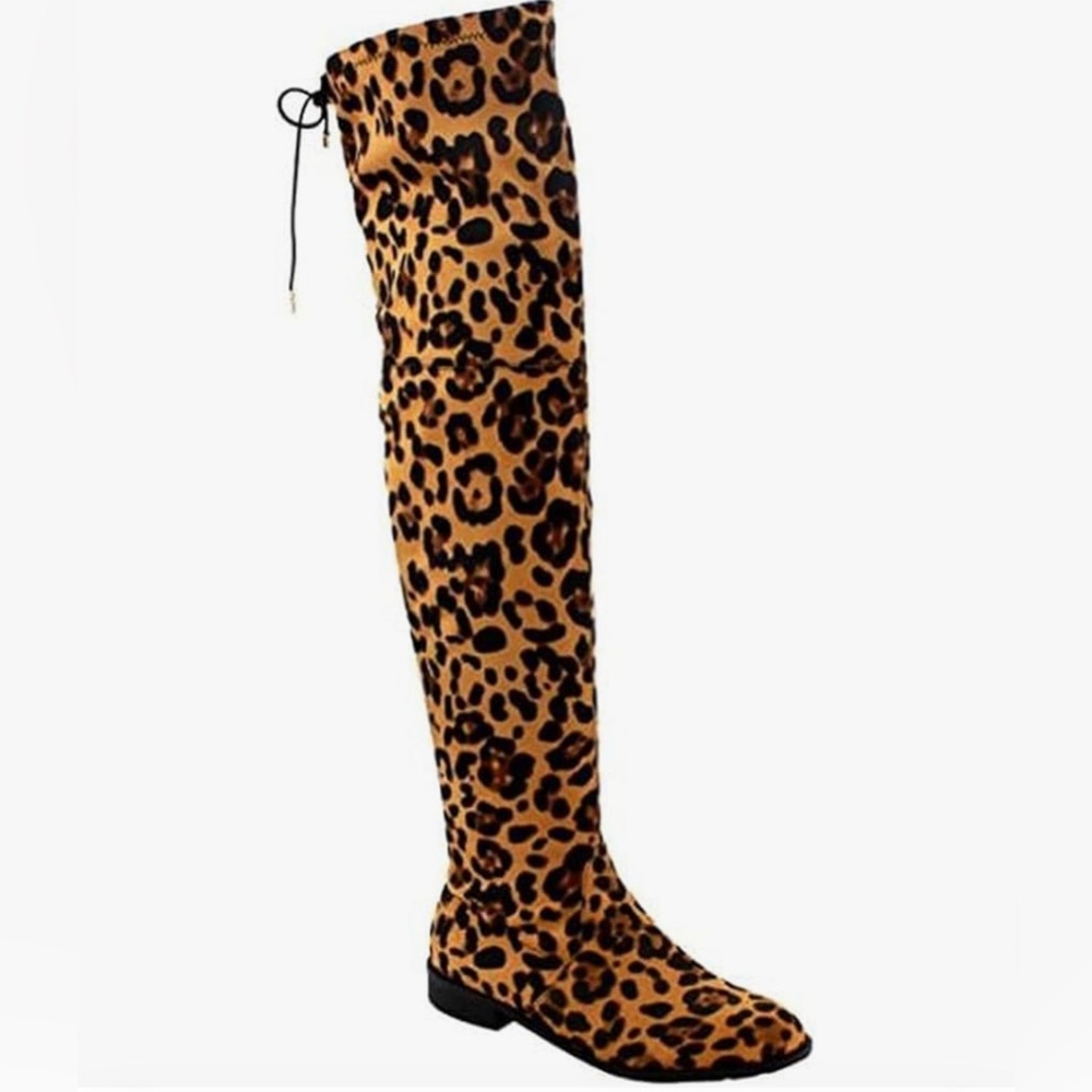 Leopard Print Over-the-Knee Boots